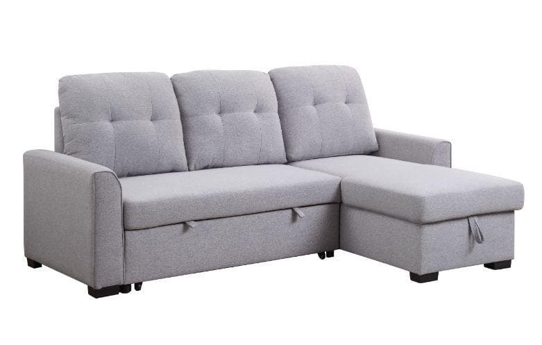 Amboise - Gray - Sectional Sleeper Sofa w/ Storage - Ornate Home