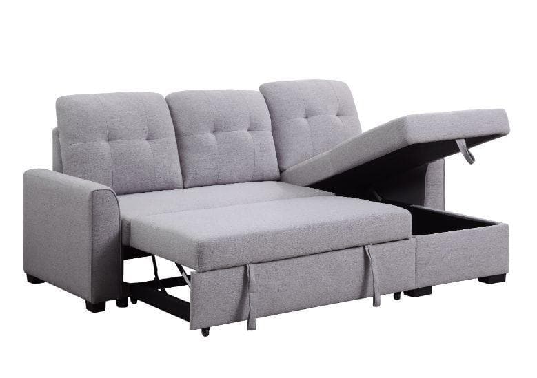 Amboise - Gray - Sectional Sleeper Sofa w/ Storage - Ornate Home