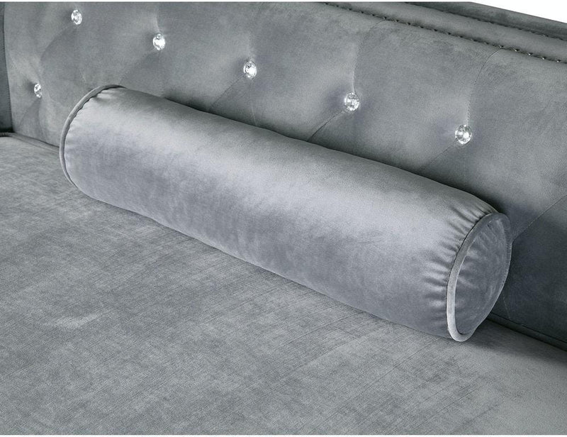 Amie - Gray -  L Shape Sectional Sofa w/ Storage Chaise - Ornate Home