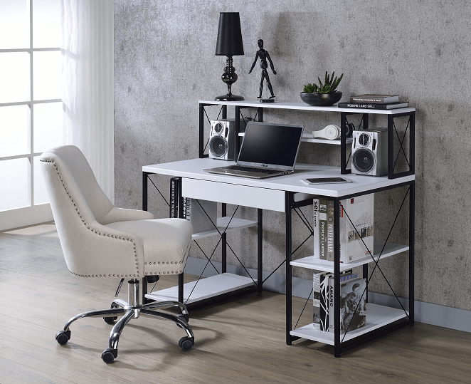 Amiel White & Black Desk - Ornate Home