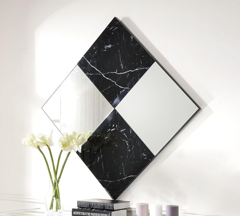 Angwin Mirrored & Faux Marble Accent Mirror (Wall) - Ornate Home