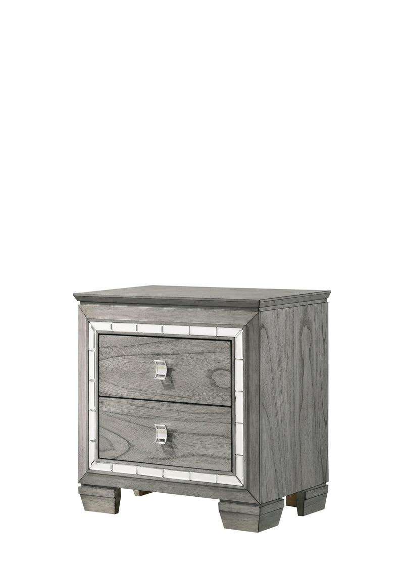 Antares Light Gray Oak Nightstand - Ornate Home