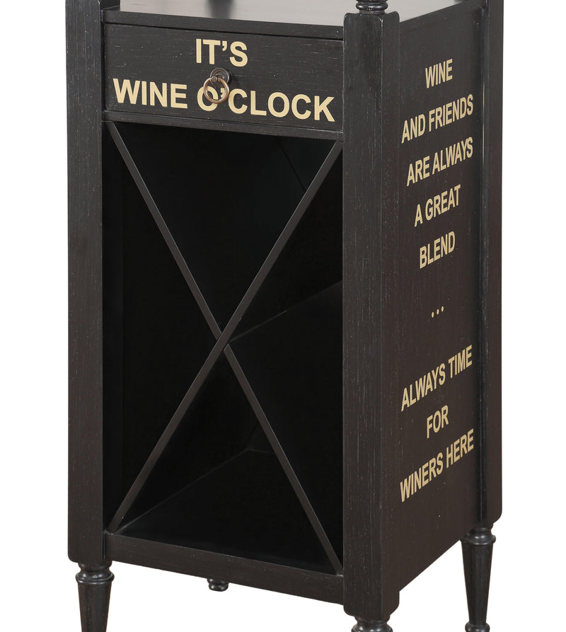 Anthony Antique Black Wine Cabinet - Ornate Home