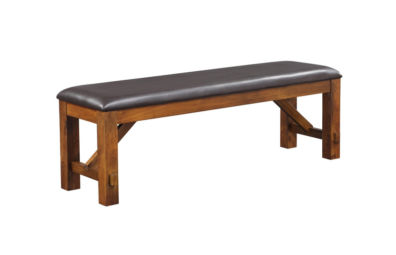 Apollo Espresso PU & Walnut Bench - Ornate Home