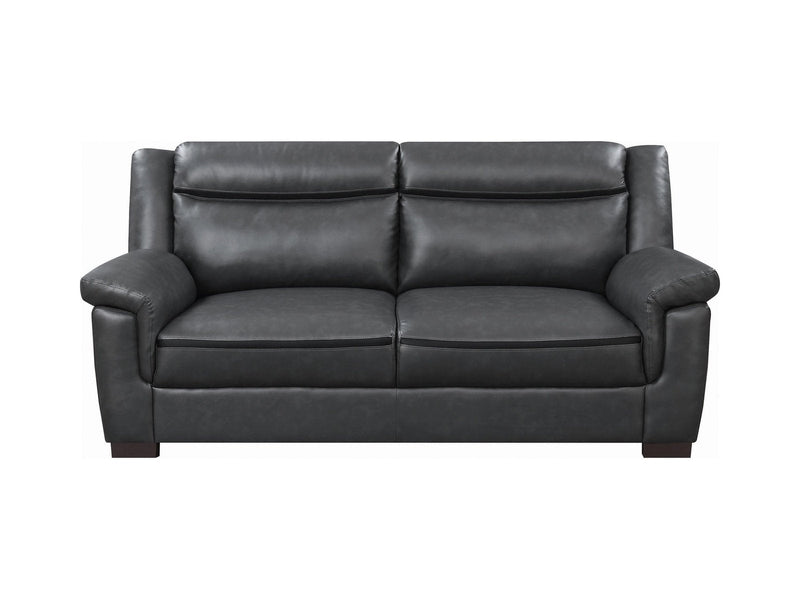 Arabella - Grey Faux Leather - Sofa - Ornate Home