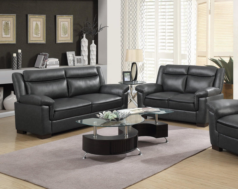 Arabella - Grey Faux Leather - Sofa - Ornate Home