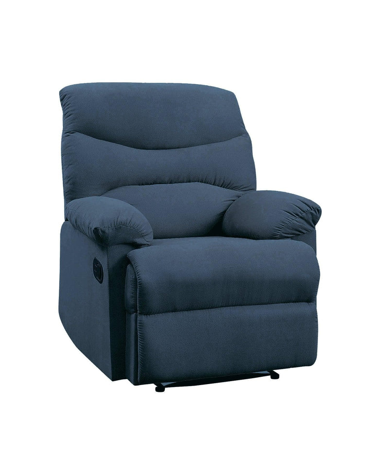 Arcadia Blue Woven Fabric Recliner (Motion) - Ornate Home