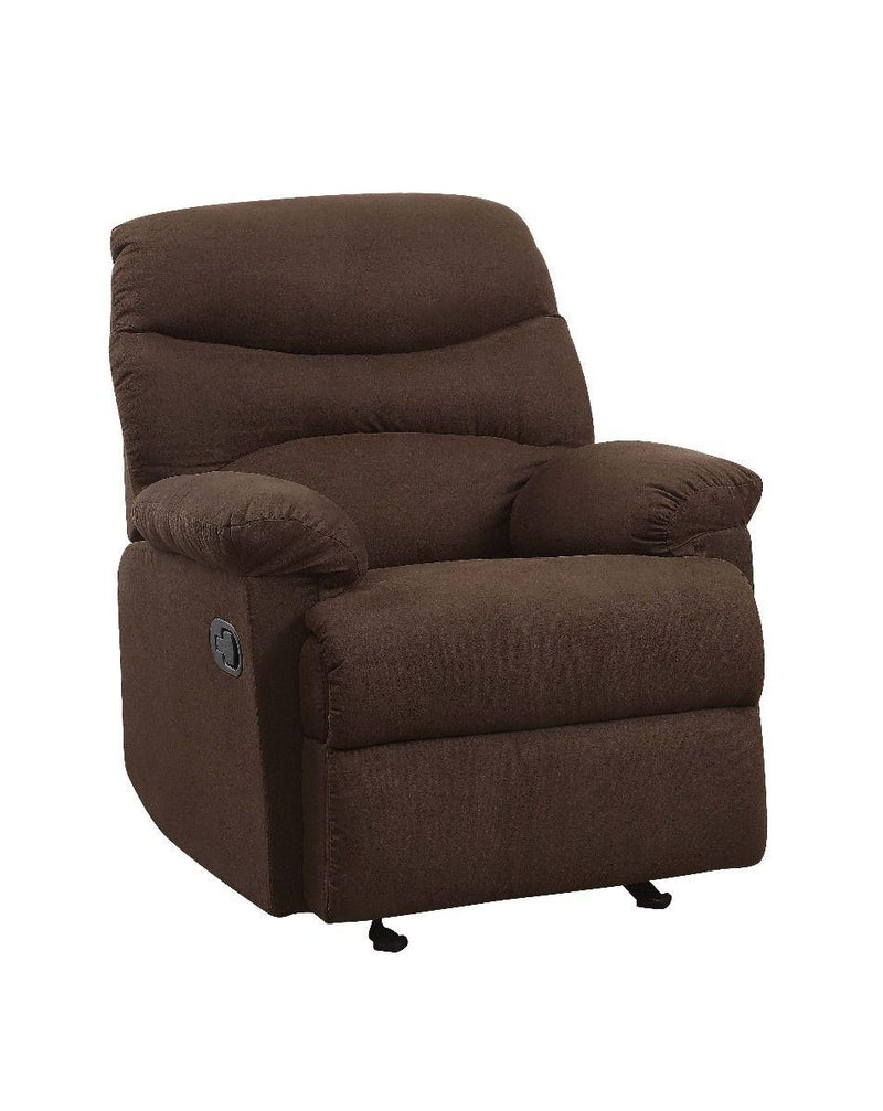 Arcadia Chocolate Microfiber Recliner (Motion) - Ornate Home