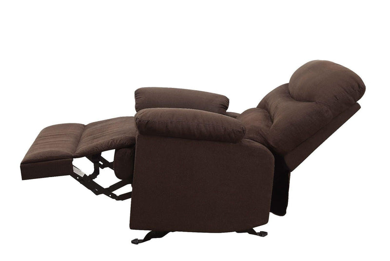 Arcadia Chocolate Microfiber Recliner (Motion) - Ornate Home