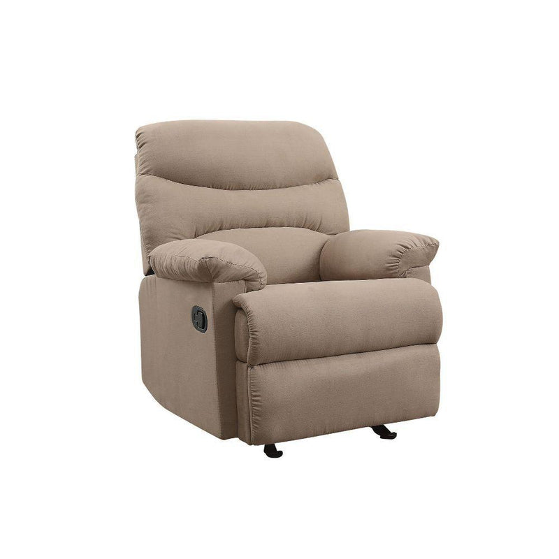 Arcadia Light Brown Microfiber Glider Recliner (Motion) - Ornate Home