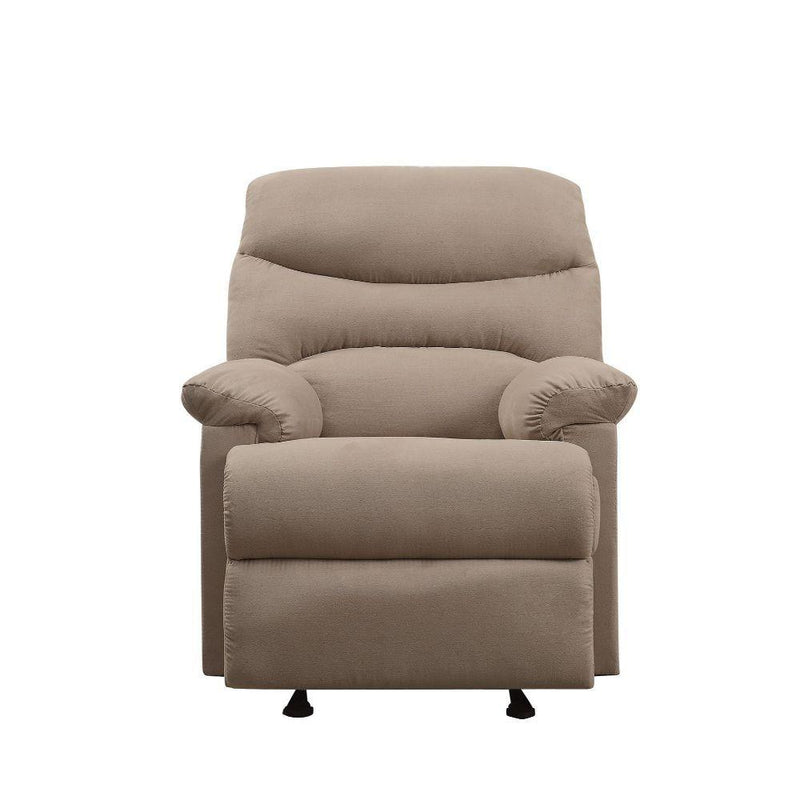 Arcadia Light Brown Microfiber Glider Recliner (Motion) - Ornate Home