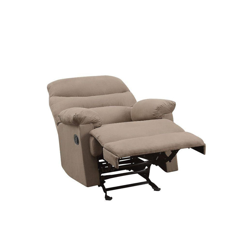 Arcadia Light Brown Microfiber Glider Recliner (Motion) - Ornate Home