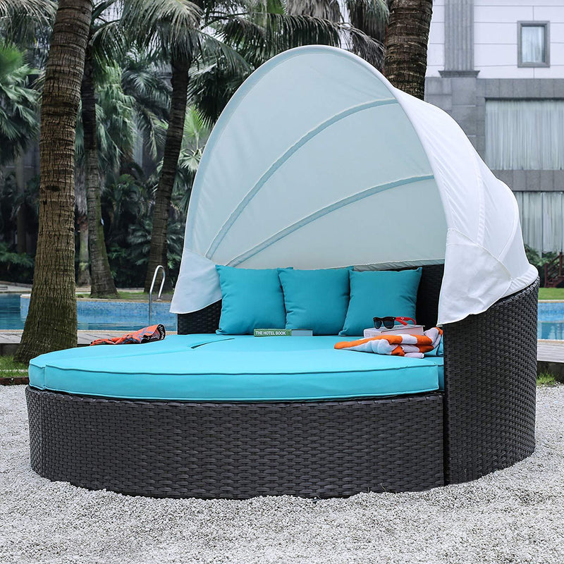 Aria - Light Brown & Turquoise - 4pc Outdoor Daybed Set - Ornate Home