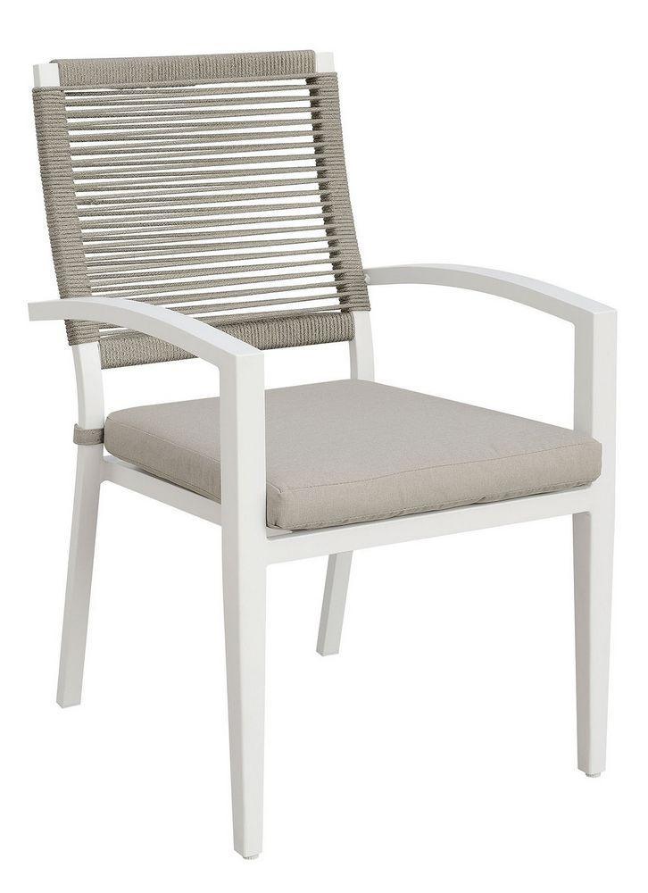 Arisha - White & Light Taupe - Outdoor Dining Chair (Set of 6) - Ornate Home