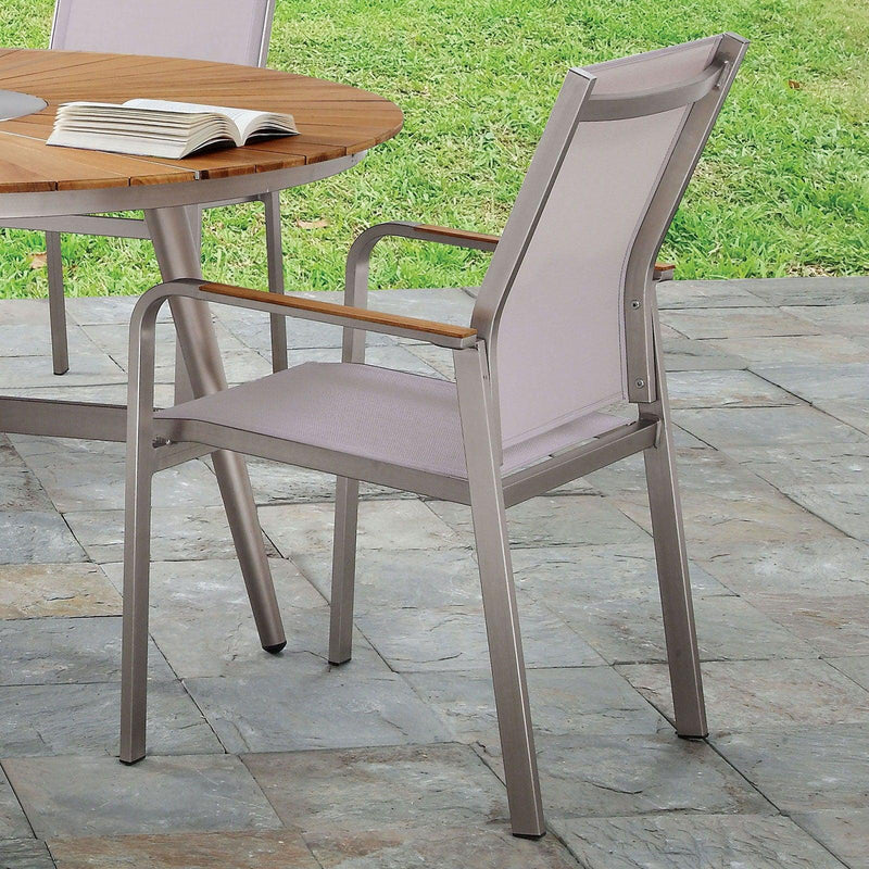 Arshana - Gray & Oak - Outdoor Arm Chair - Ornate Home