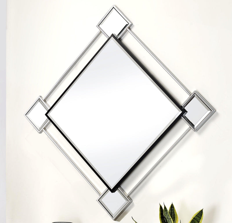 Asbury Mirrored & Chrome Accent Mirror (Wall) - Ornate Home