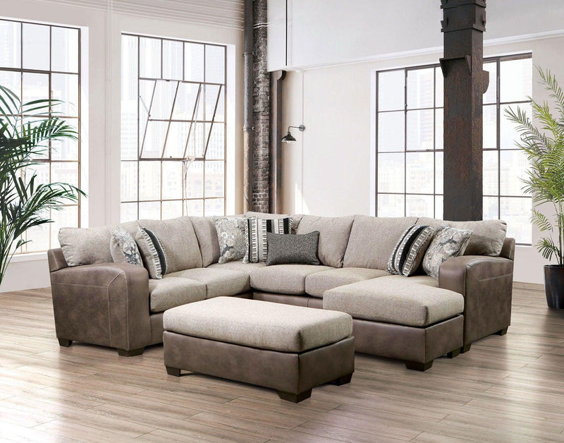 Ashenweald - Light Brown -  L Shape Sectional Sofa - Ornate Home