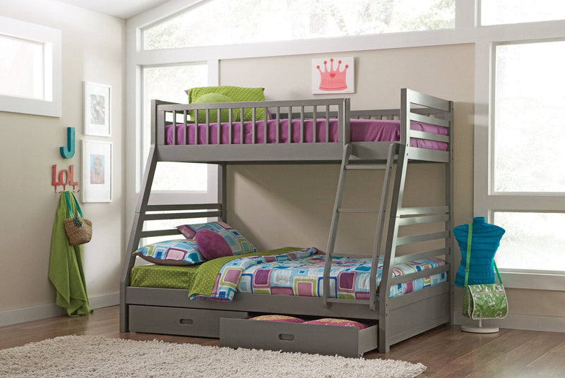 Ashton - Grey - Twin/Full Bunk Bed - Ornate Home