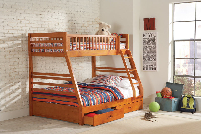 Ashton - Honey - Twin/Full Bunk Bed - Ornate Home