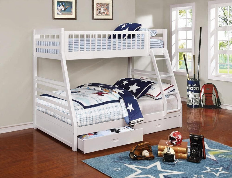 Ashton White Twin-over-Full Bunk Bed - Ornate Home