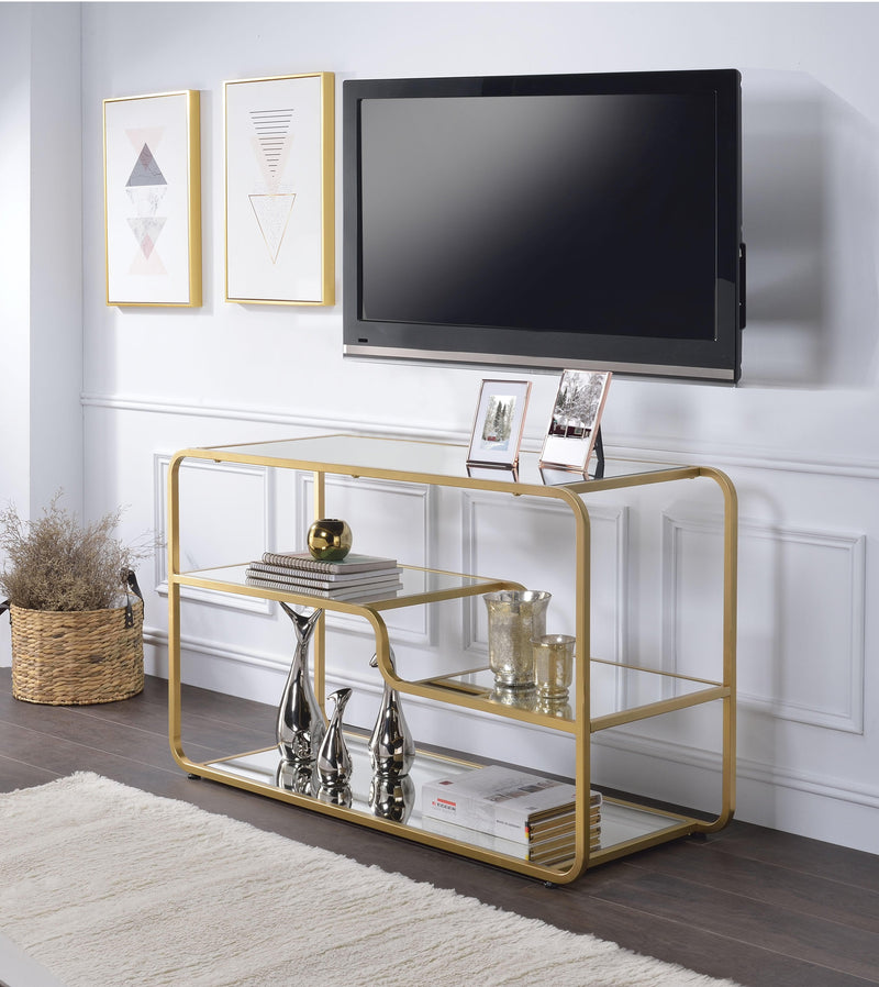 Astrid Gold & Mirror TV Stand - Ornate Home