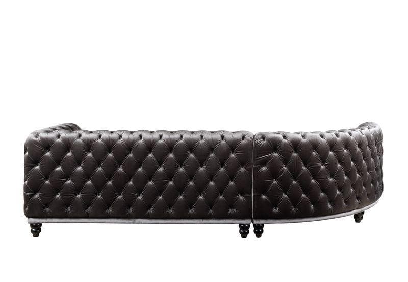 Atesis - Dark Gray Velvet - LAF Sectional Sofa - Ornate Home