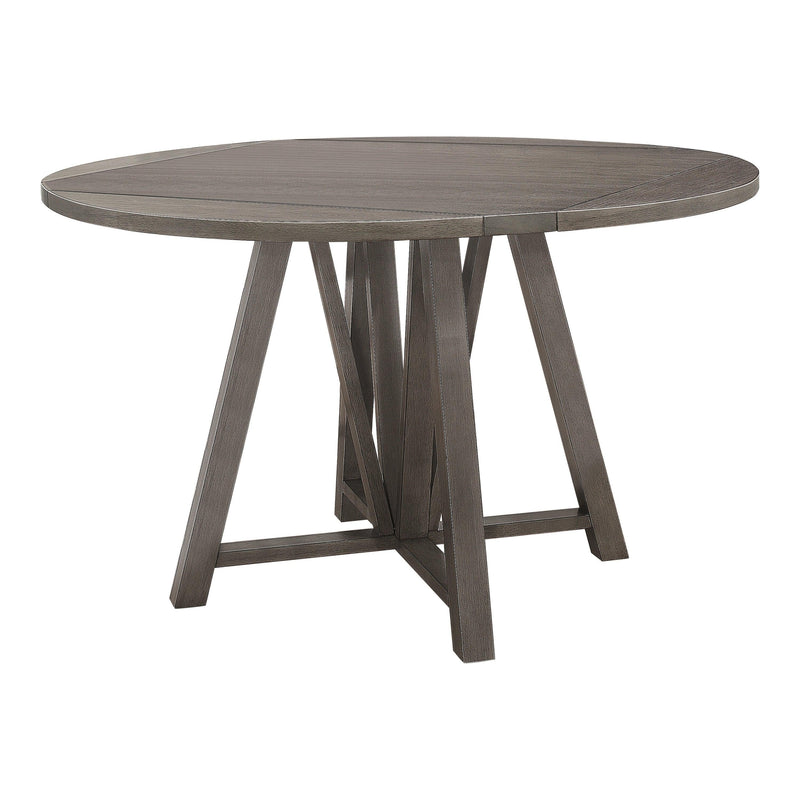 Athens - Barn Grey - Round Counter Height Table w/ Drop Leaf - Ornate Home