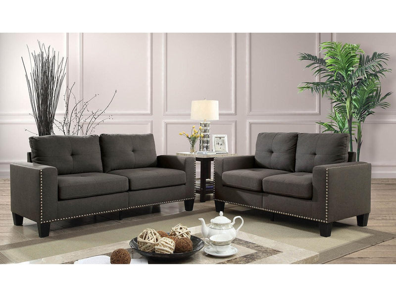 Attwell - Gray - Stationary Sofa & Loveseat - 2pc - Ornate Home