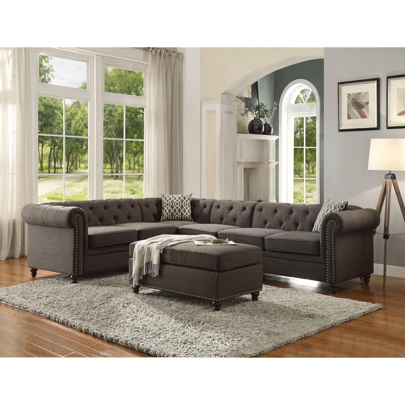 Aurelia II - Charcoal - Sectional L Shape Sofa - Ornate Home