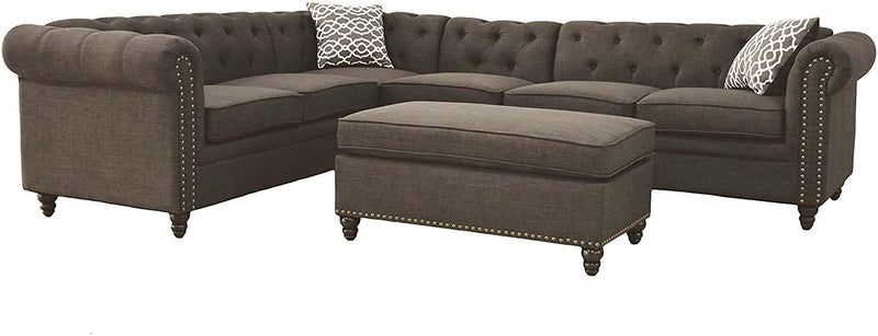 Aurelia II - Charcoal - Sectional L Shape Sofa - Ornate Home