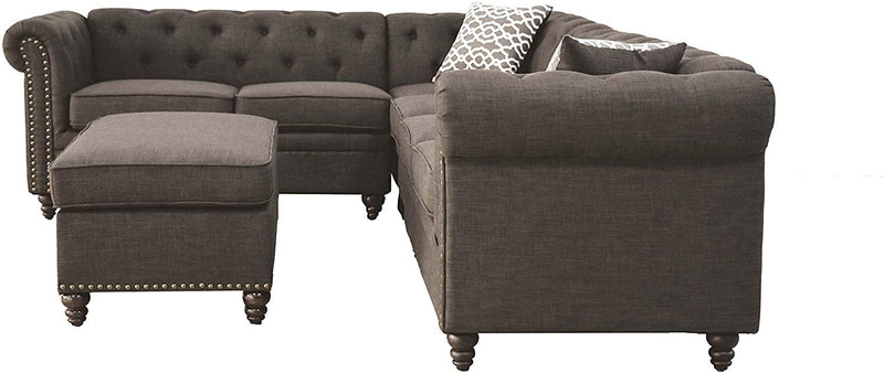 Aurelia II - Charcoal - Sectional L Shape Sofa - Ornate Home