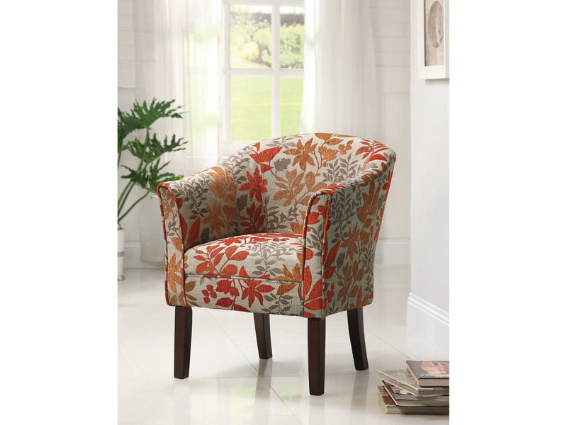 Autumn - Beige & red & orange - Accent Chair - Ornate Home