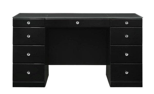 Avery Black Wood Vanity Set w/LED - Ornate Home