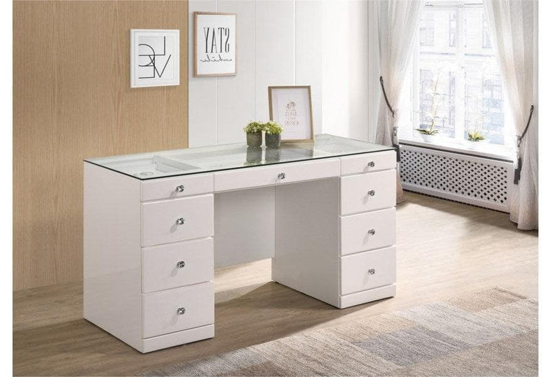 Avery White Vanity Desk - Ornate Home