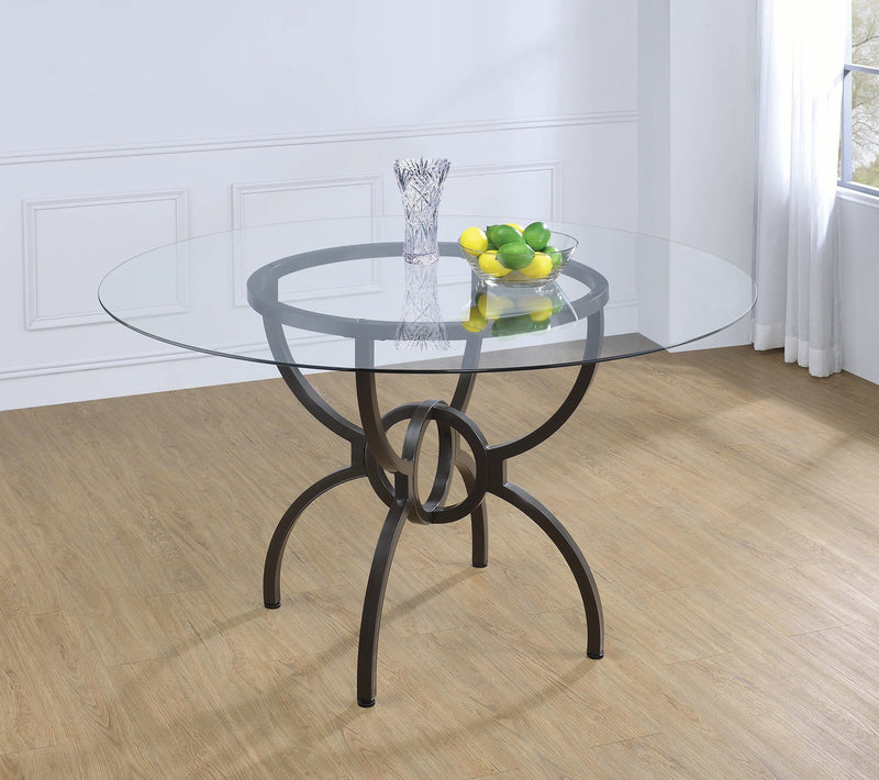 Aviano - Gunmetal - Dining Table Base - Ornate Home