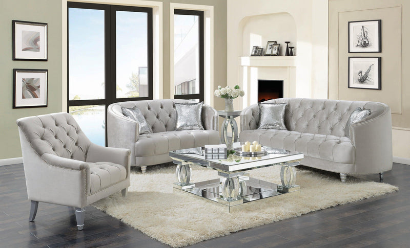 Avonlea - Grey - 3pc Living Room Set - Ornate Home