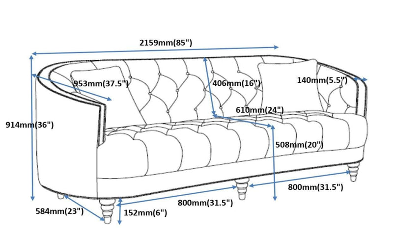 Avonlea - Grey - Stationary Sofa - Ornate Home