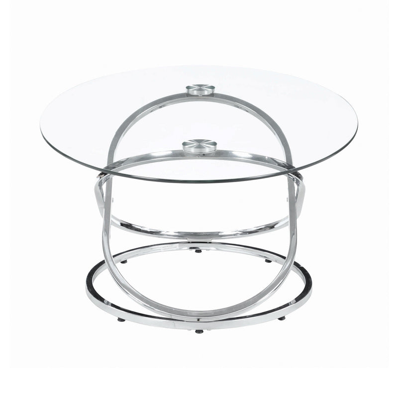 Axis - Chrome & Clear - Coffee Table Set (3pc) - Ornate Home