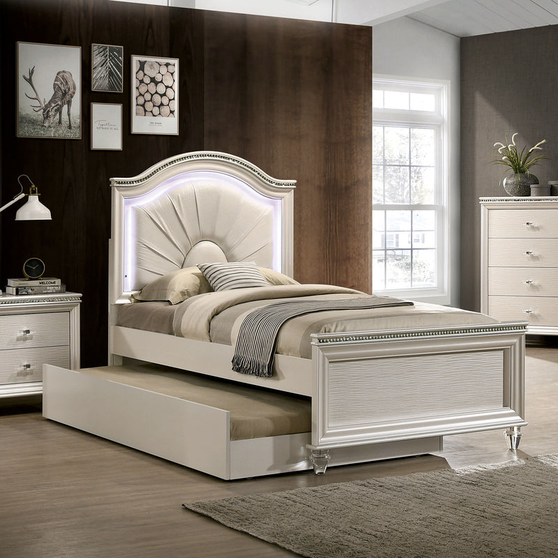 Allie Pearl White Twin Bed