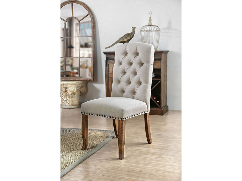 Gianna Rustic Oak & Ivory Dining Chair (Set of 2)