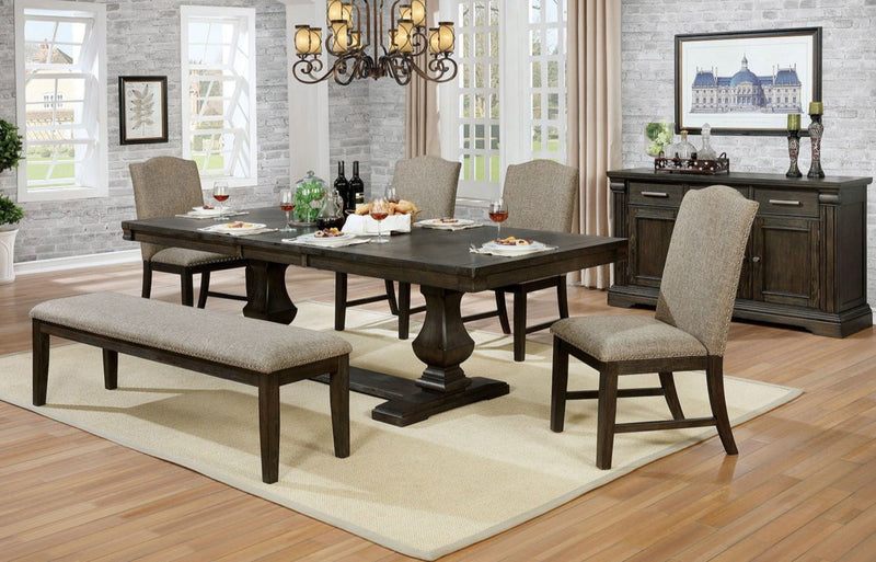 Faulk Espresso & Warm Gray 6pc Dining Room Set