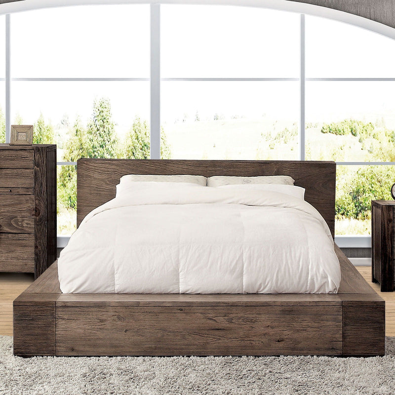 Janeiro Rustic Natural Tone Queen Platform Bed