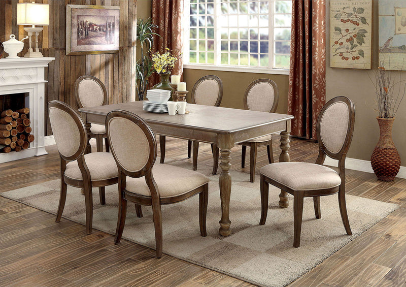 Siobhan Rustic Oak & Beige Side Chair (Set of 2)