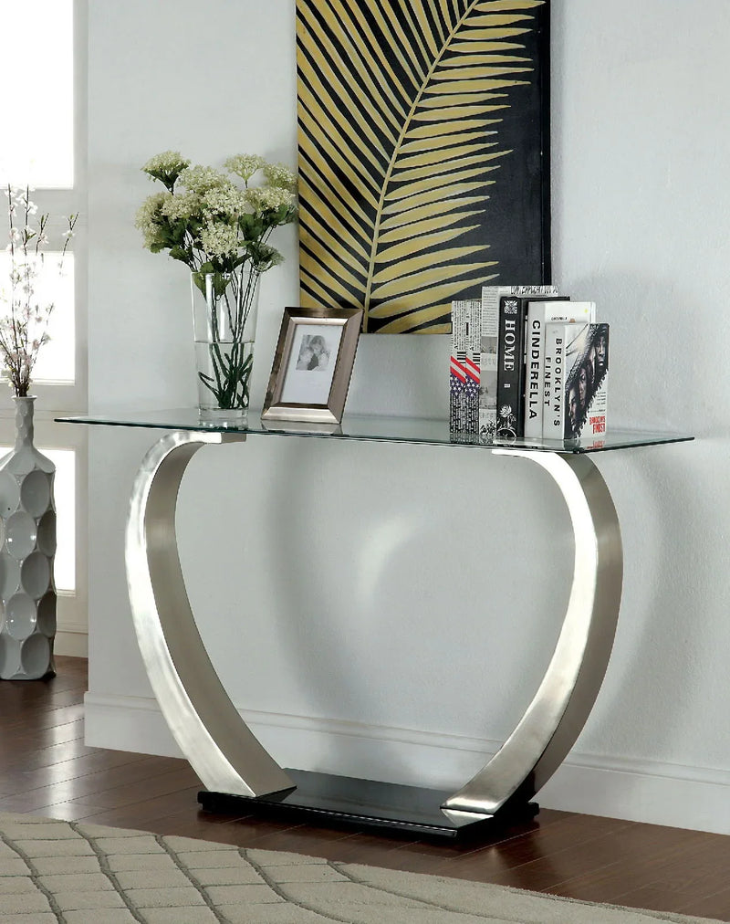 Roxo Satin Plated & Black Sofa Table