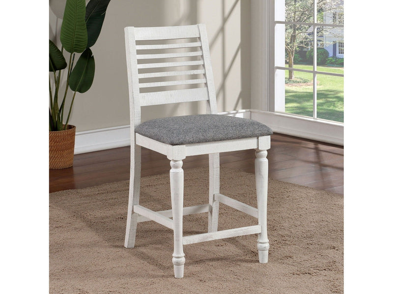 Calabria Antique White & Gray Counter Ht. Chair (Set of 2)