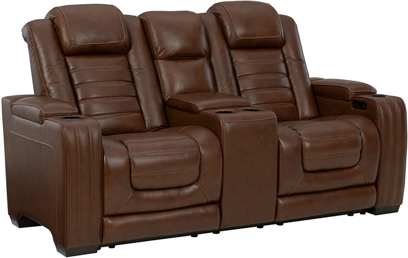 [CYBER WEEK]Backtrack - Chocolate - Power Reclining Loveseat w/ Console - Ornate Home