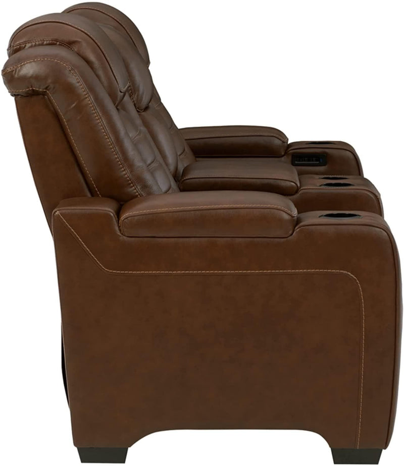 [CYBER WEEK]Backtrack - Chocolate - Power Reclining Loveseat w/ Console - Ornate Home