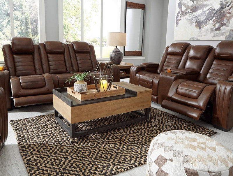 [CYBER WEEK] Backtrack - Chocolate - Power Reclining Sofa & Loveseat / 2pc Set - Ornate Home