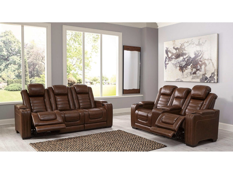 [CYBER WEEK] Backtrack - Chocolate - Power Reclining Sofa & Loveseat / 2pc Set - Ornate Home