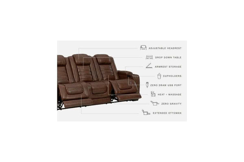 [CYBER WEEK] Backtrack - Chocolate - Power Reclining Sofa & Loveseat / 2pc Set - Ornate Home